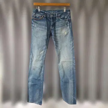 HYSTERIC GLAMOUR 데님 팬츠 스터드 데미지 가공