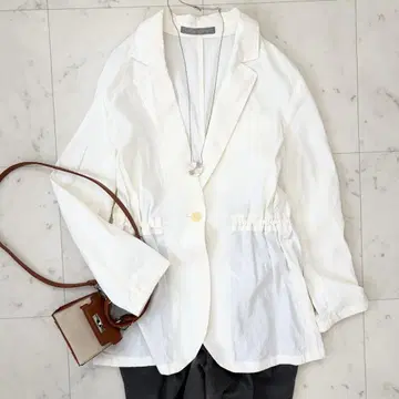 새상품급 띠어리 럭스 린넨 레이온 자켓 M 화이트