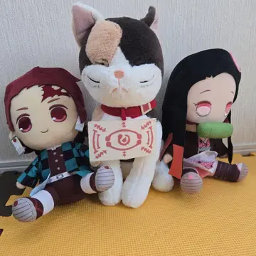 탄지로 네즈코 고양이 봉제 인형 세트
