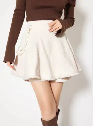 rienda 트위드 플레어 스코트 숏팬츠