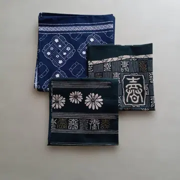 보자기 3종 세트 네이비 컬러 다크 그린