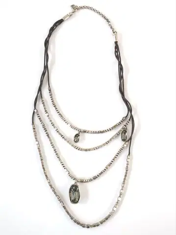 UNO de 50*레이어드 디자인 목걸이 그린 스톤