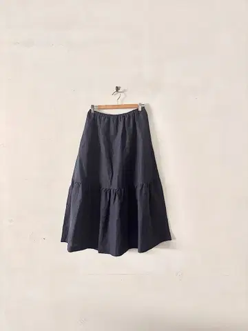 [ 미사용 ] LISETTE 리제타 린넨 코튼 캉캉 스커트 네이비