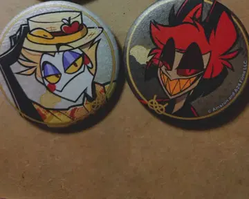 해즈빈 호텔 알래스터 x 루시퍼 애니메이트 기모노 캔 배지 무료배송