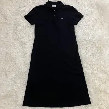 라코스테 폴로 셔츠 원피스 원포인트 자수 악어 블랙 42