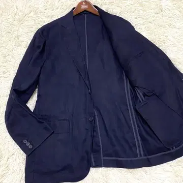 [ 컨디션 최상 ] 무인양품 린넨 100% 테일러드 자켓 네이비 L