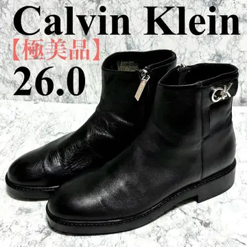 [ 컨디션 최상 ] 캘빈클라인 숏부츠 가죽 블랙 26.0 블랙