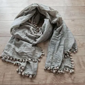 matta 탁한 핑크 베이지 폼폼 스톨 새상품급