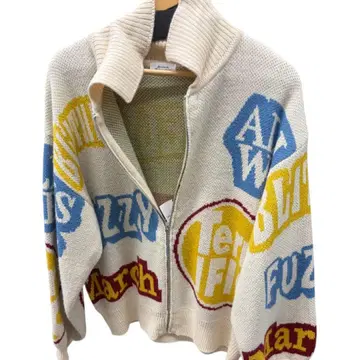 스핀스 로고 총무늬 코위찬 니트 가디건 프리 사이즈