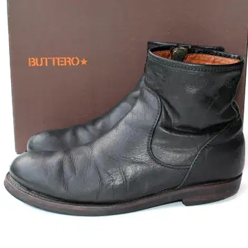 BUTTERO 사이드 지퍼 부츠 29cm 블랙 이탈리아제 가죽