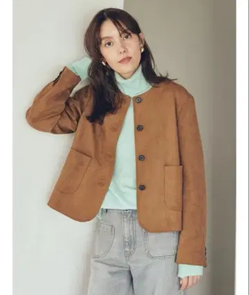 Mila Owen 패치 포켓 컴팩트 스웨이드 자켓