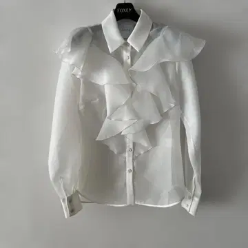 CO|TE 코트 화이트 프릴 시스루 셔츠