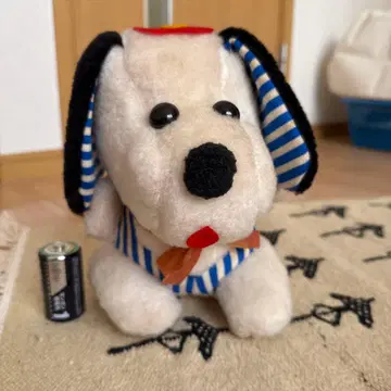 쇼와 레트로 강아지 봉제 인형 꽃 포함 빈티지