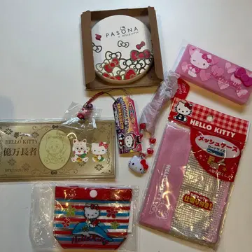 헬로키티 파우치 끈 수납 케이스 메모 문구 캐릭터 굿즈 세트