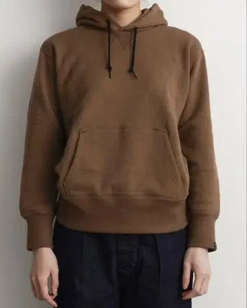 MHL. x LOOPWHEELER 브라운 후드 부착 후드티 L 사이즈