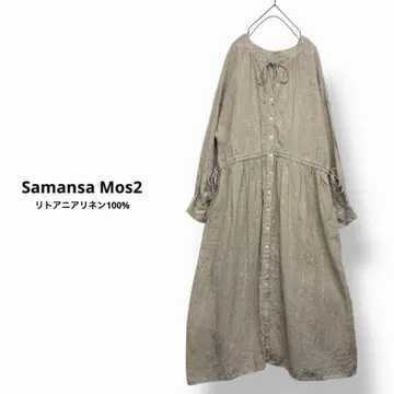 Samansa Mos2 리투아니아 린넨 전후 착용 원피스 W 리본
