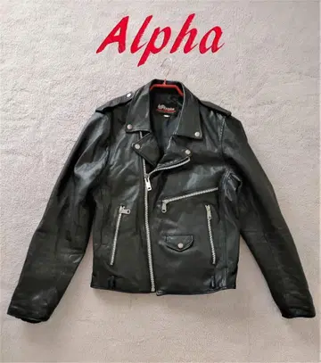 레어 Alpha 알파 가죽 라이더 자켓