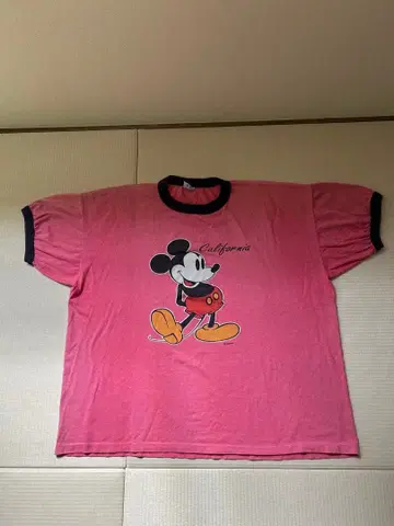 90s USA제 미키마우스 링거 T셔츠 Velva Sheen XL