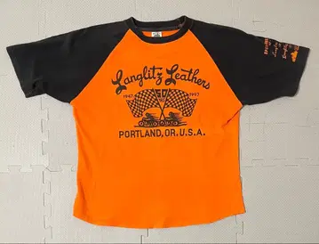 Langlitz Leathers 한정판 T셔츠 오렌지/블랙