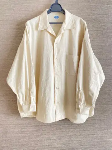 ARMY TWILL 크림색 오버 사이즈 셔츠
