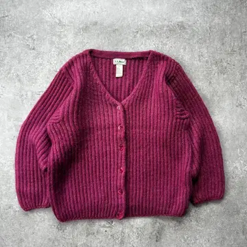 90s- 엘엘빈 모헤어 가디건 L 마젠타