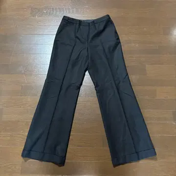 LANDS'END 여성용 슬랙스 플레어 팬츠 블랙 11AR