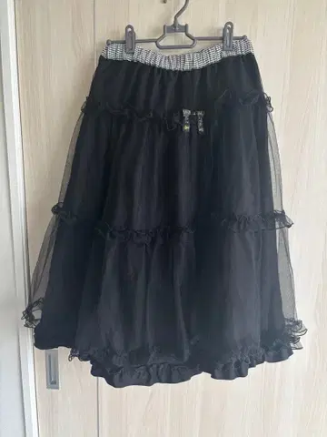 아오키 미사코 콜라보 시마무라 리버서블 스커트 니나스 L 블랙 파니에