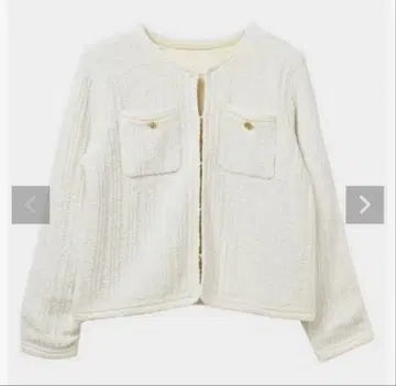 메종 드 돌체 화이트 노카라 자켓 F