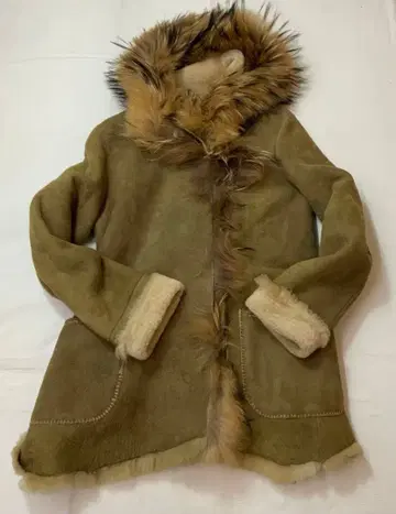 A/W 나이젤 프레스턴 앤 나이트 무스탕 가죽 코트 XS