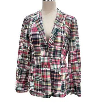 브룩스브라더스 체크 패치워크 자켓 사이즈 6 새상품급