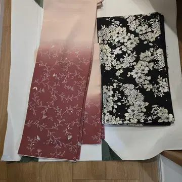 마츠다 세이코 프로듀스 꽃무늬 자수 오비와 기모노 세트