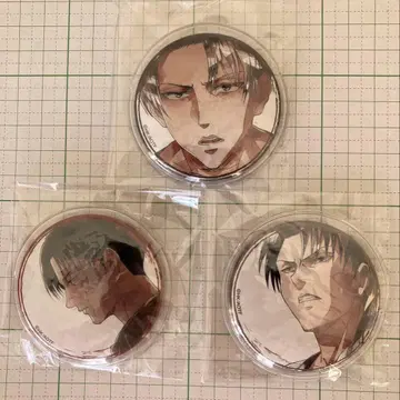 진격의 거인 리바이 캔뱃지 3개 세트 캐릭터 배지 컬렉션