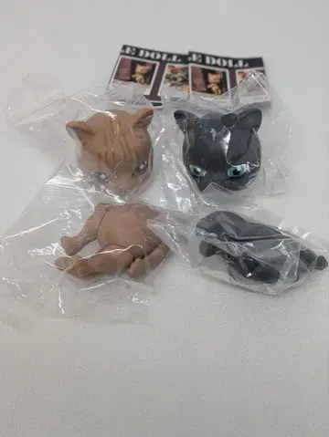 캡슐 인형 고양이 2체 세트