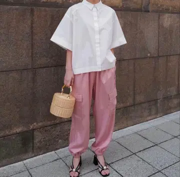 machatt 새틴 카고 팬츠 베이지