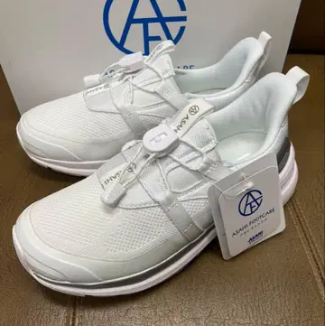 아사히 풋케어 슈즈 (22cm) 화이트 넓은 폭 4E 스니커즈