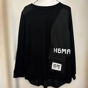 XGMA 블랙 긴팔 티셔츠