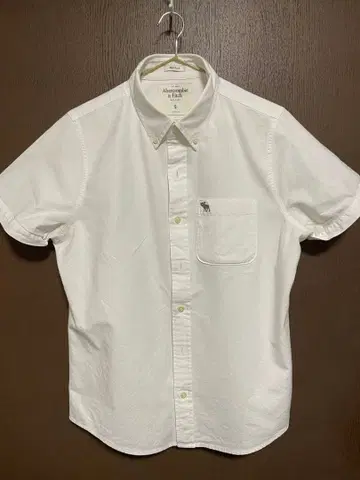 아바크롬비&피치 버튼다운 반팔 셔츠 두꺼운 코튼