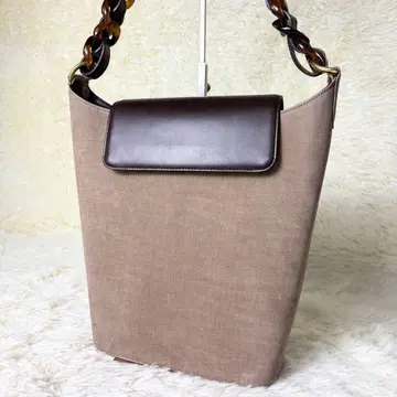 긴자 카네마츠 스웨이드 원 숄더 핸드백 스웨이드 x 가죽 버킷