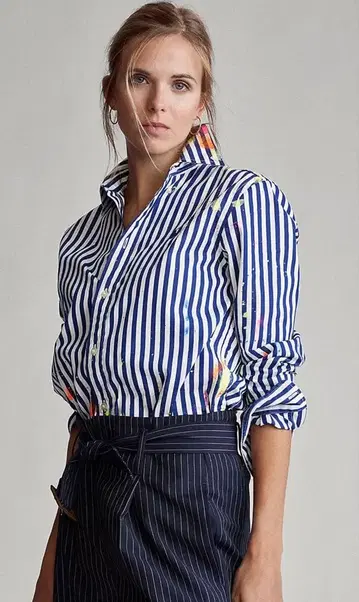 폴로 랄프 로렌 페인트 스플래터 코튼 셔츠