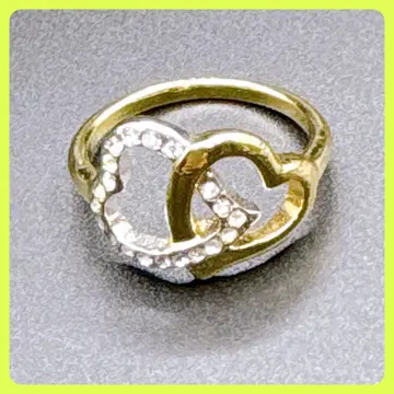 컨디션 최상 스와로브스키 SWAROVSKI 더블 하트 반지