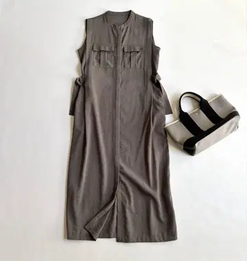 어반 리서치*ACUTA 빈티지 크레이프 사파리 베스트 원피스