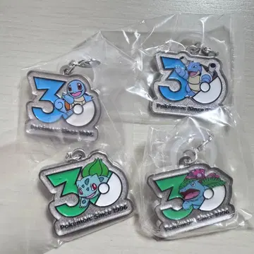 포켓몬 30주년 기념 메탈 참 마스코트 키링 세트