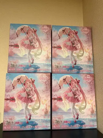 벚꽃 미쿠 AMP+ 피규어 ~벚꽃 드레스ver.~ 4개 세트