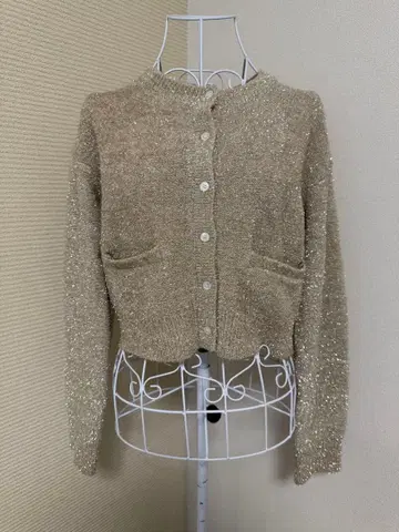 FRAY I.D 라메 베이지 가디건