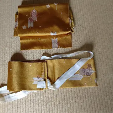 골드 컬러 꽃무늬 화살깃 무늬 만들기 오비 태고 매듭