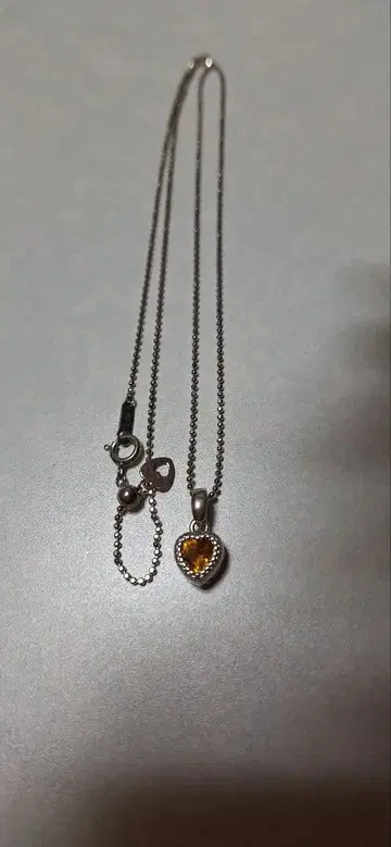 실버925 하트형 시트린 목걸이