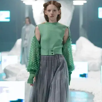 미사용 새상품 UNITED TOKYO ARIMATSU 레이어드 니트 그린