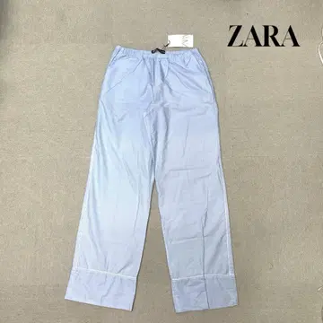 새상품 ZARA 파자마 팬츠 블루 스트라이프 S 사이즈 여성용