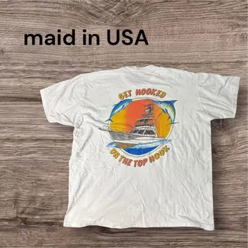 90s USA제 낚시 T셔츠 양면 프린트 싱글 스티치 낚시