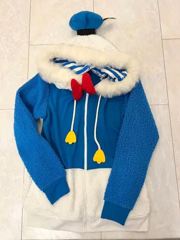 디즈니 스토어 도날드풍 후드티 M 방한 코스프레 분장